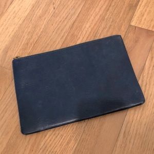 Madewell blue leather clutch wallet